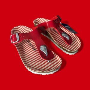 BIRKENSTOCK Gizeh Kids Birko FLor Thong Sandal Nautical Striped Red  EU 30 US 12